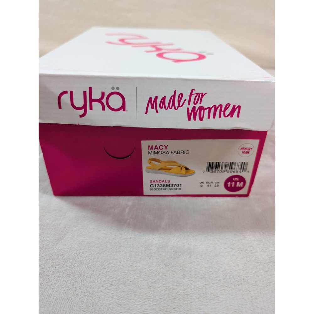 Ryka Womens Yellow Fabric Bow Slingback Sport Sandals NIB - Picture 8 of 10